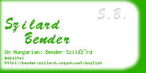 szilard bender business card